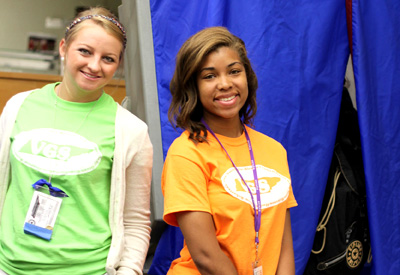 ALA Volunteer Girls State citizens supervise the election for Girls State Governor and Supreme Court.